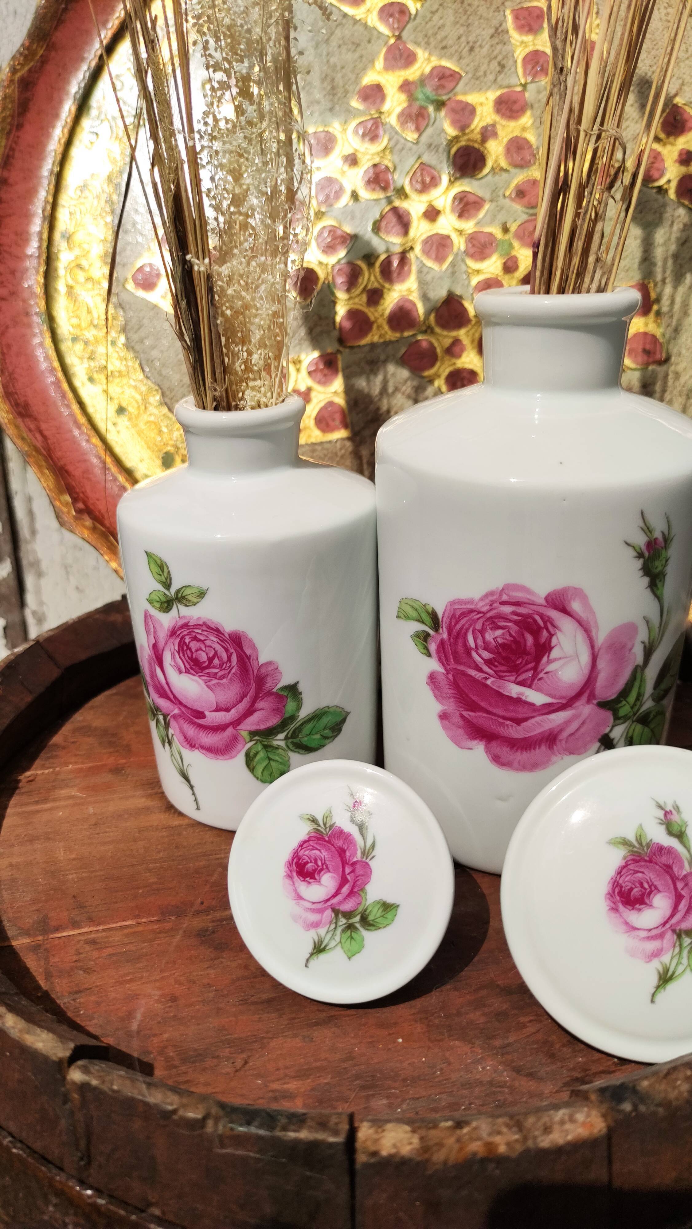 Antique white porcelain bottles