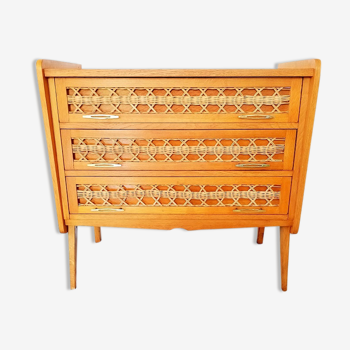 Vintage rattan dresser of 50 years