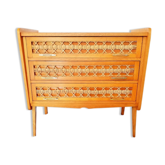 Vintage rattan dresser of 50 years
