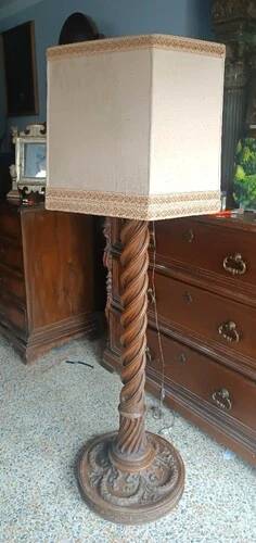 Large floor lamp, column, antique lamp from the early 19th century, Empire style.