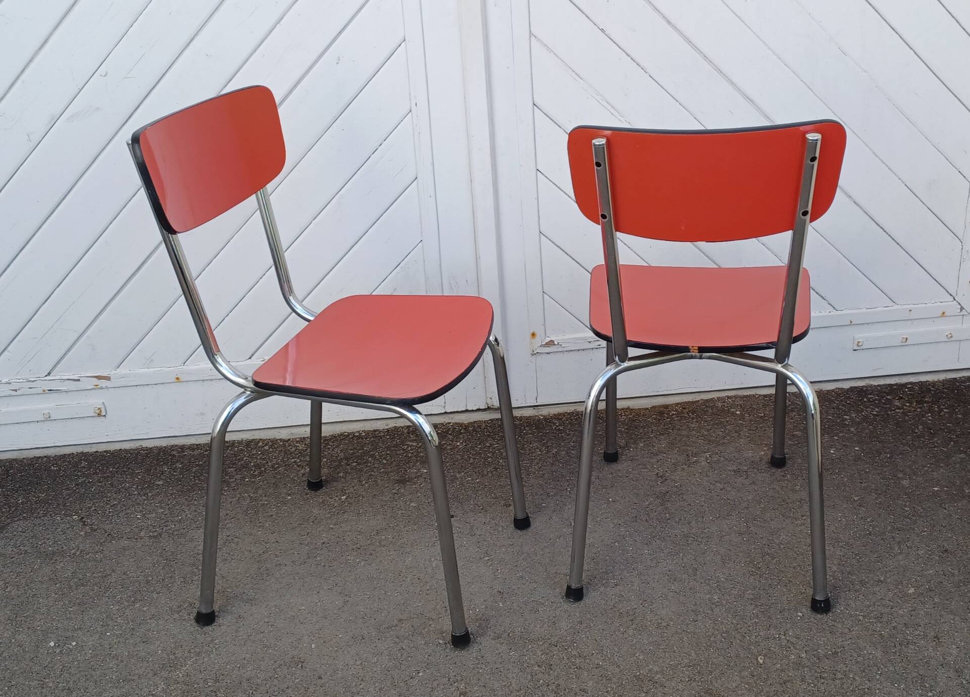 Pair of vintage formica chairs