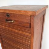Vintage curtain binder in solid brown oak year 50