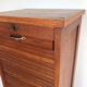 Vintage curtain binder in solid brown oak year 50