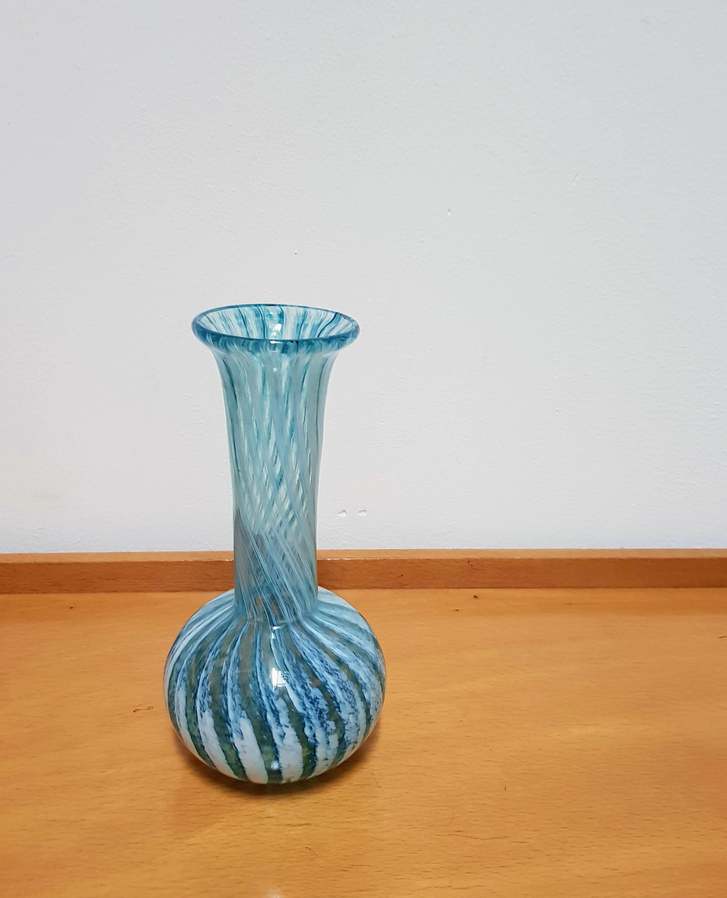 Vintage Glass Vase made by Phoenician Glass, Malta, 1980s