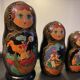 Series of 10 old Russian Matryoshka dolls