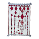 Tapis en laine rouge et blanc 250cmx150cm