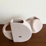 Set of Two Pink Post Modern Vases by Dorothe van Agthoven for Flora Keramiek