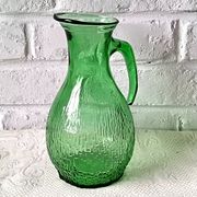 Vintage Bormioli green lemonade service from the 1970s, jug and glasses from Italy.