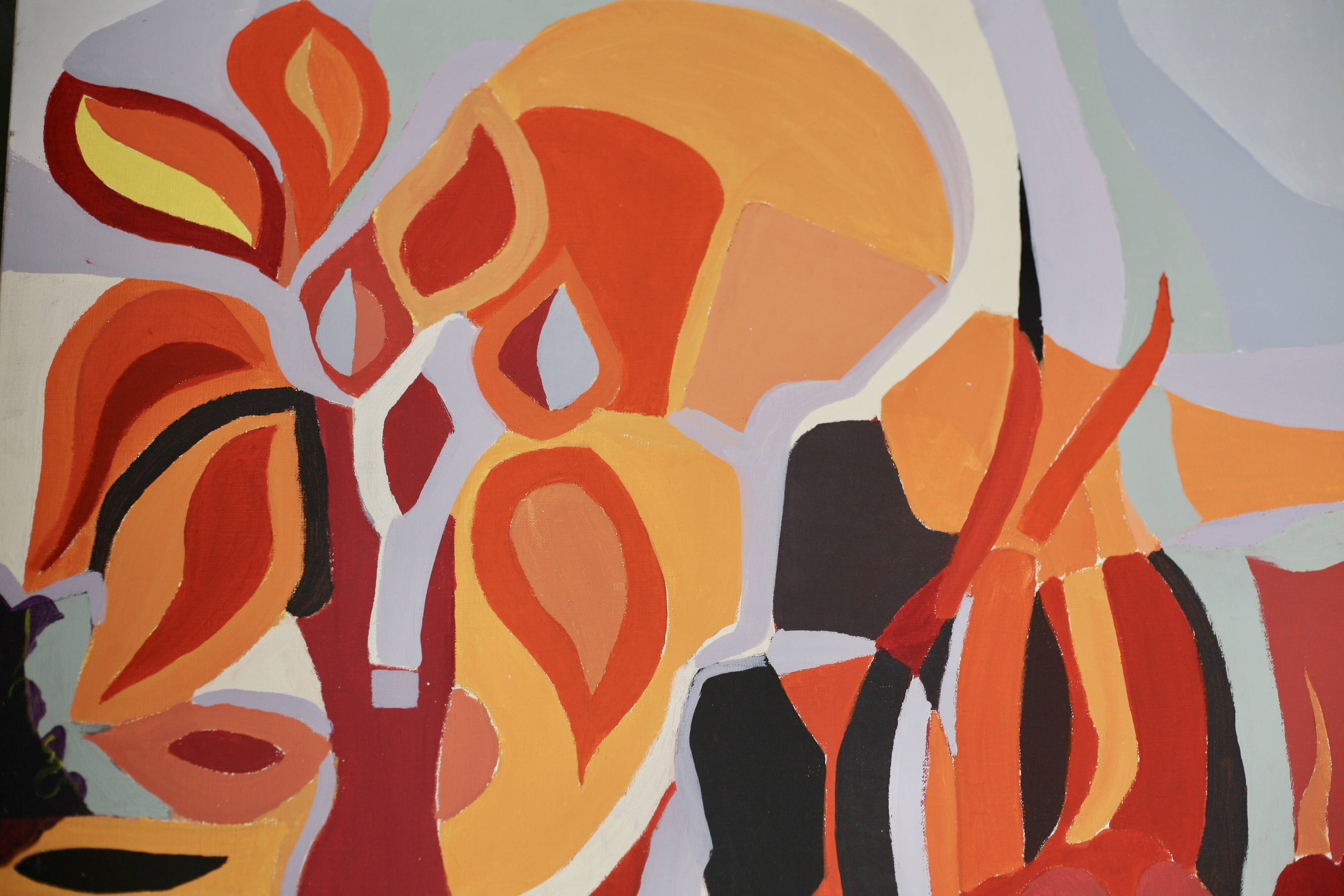 Psychedelic canvas, painting, 70s