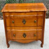 Commode de style mix Louis XV Louis Philippe noyer massif queue d'aronde
