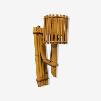 Rattan sconce