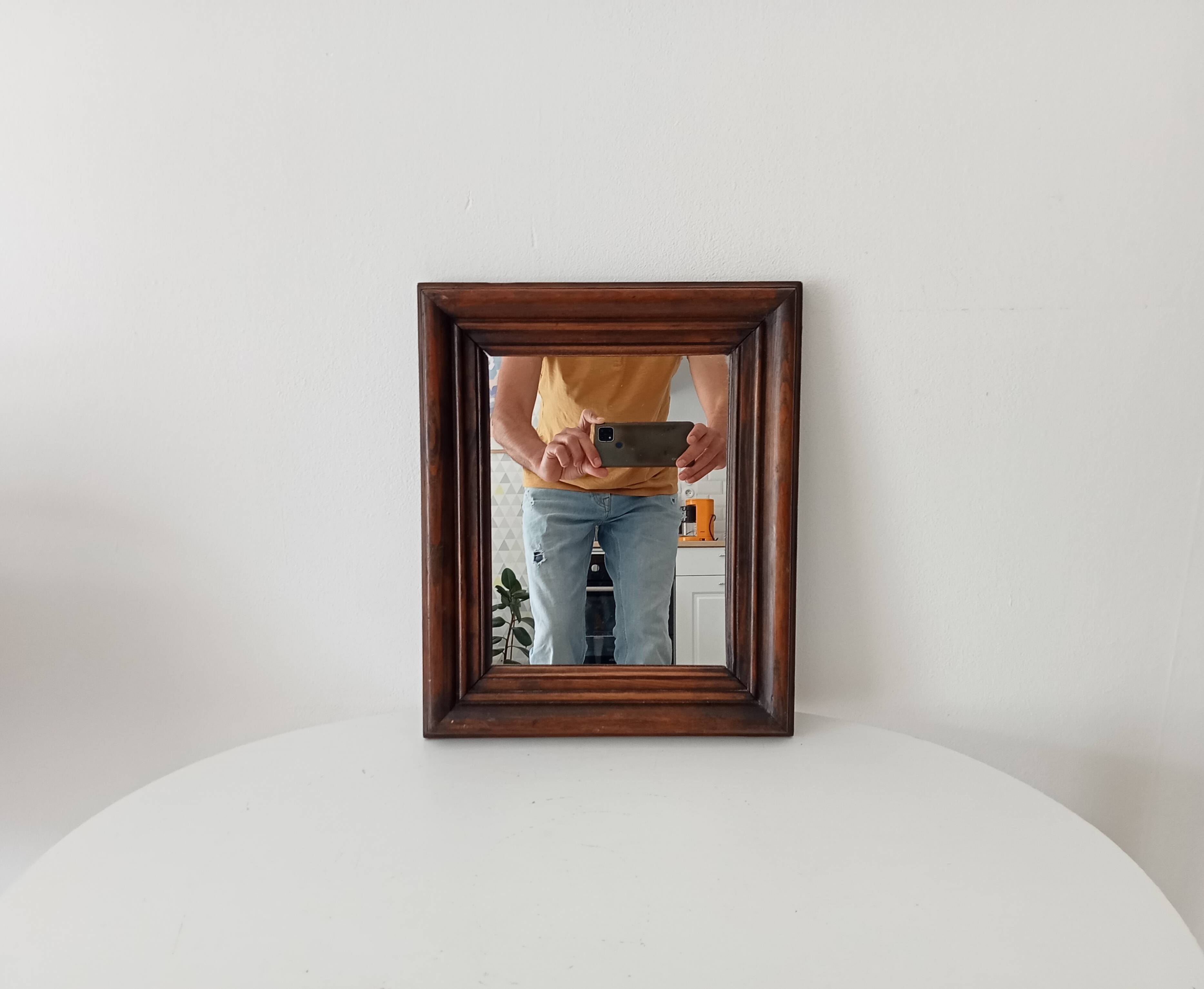 Antique wooden mirror