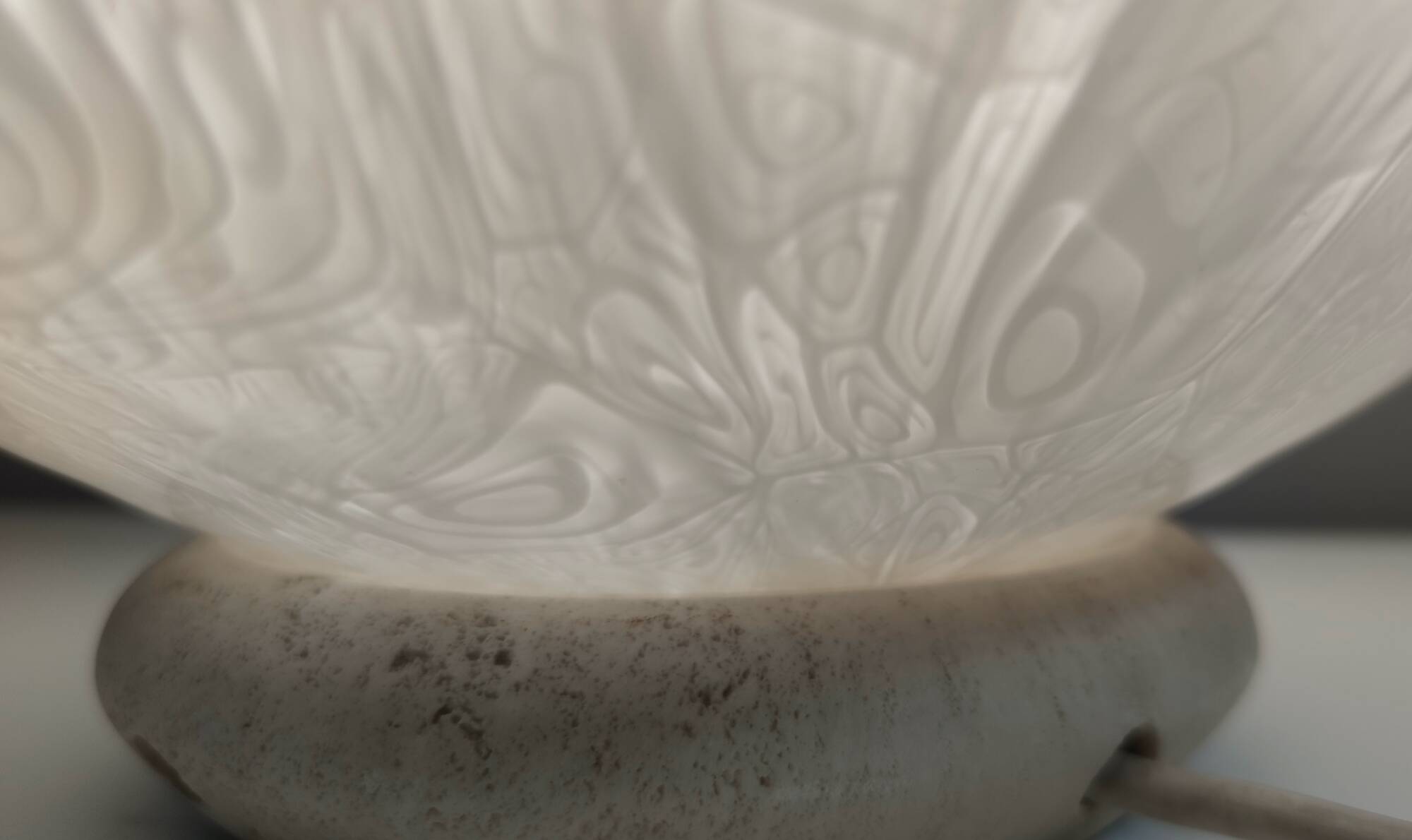 Postmodern White Murano Blown Glass Table Lamp by La Murrina with Murrines Italy