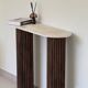 Console travertin et bois | chêne foncé