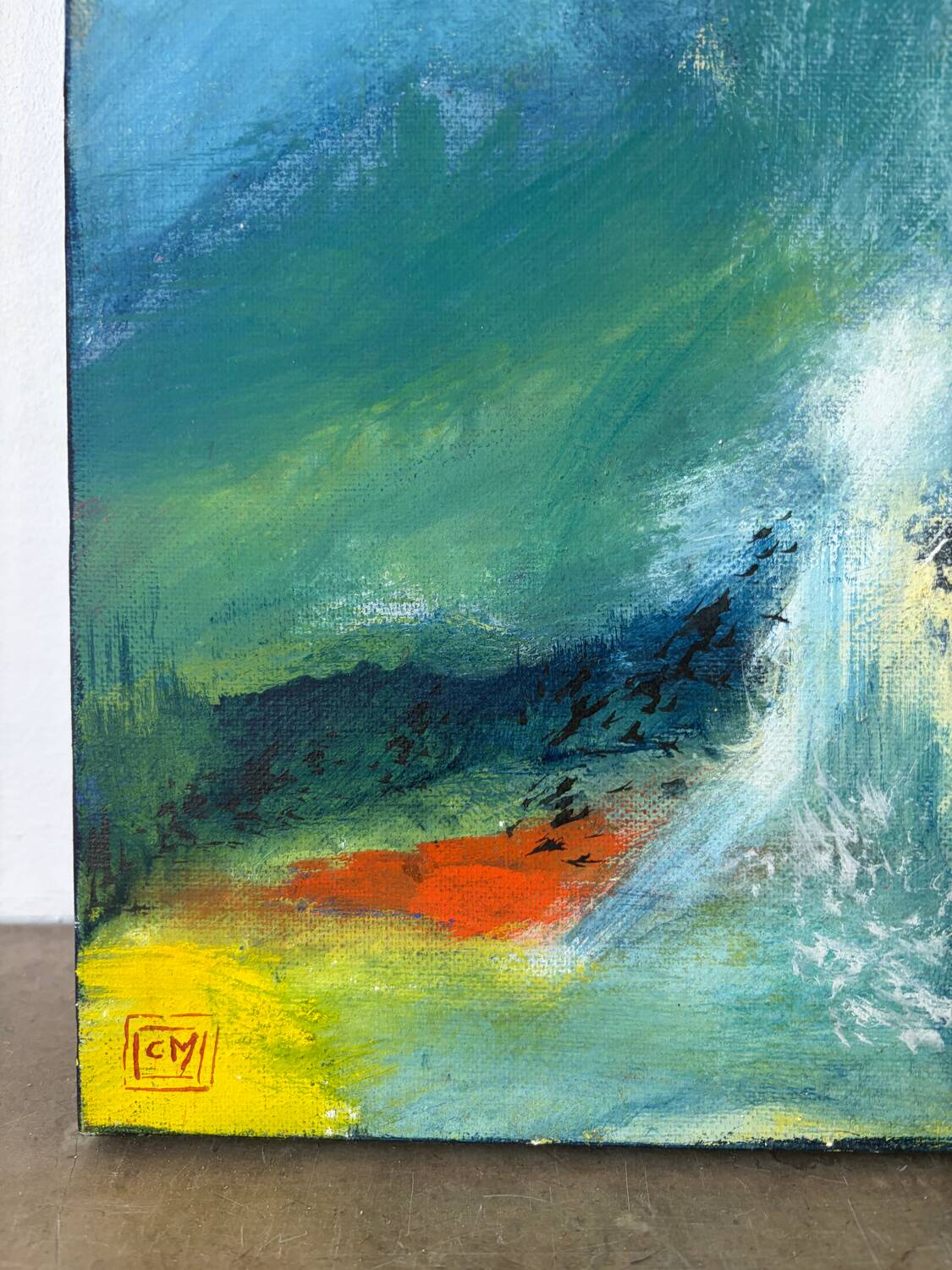 Abstract, oil on canvas signed in Trigance 2002