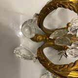 Crystal Bronze Sconces Set of 2 1950’s