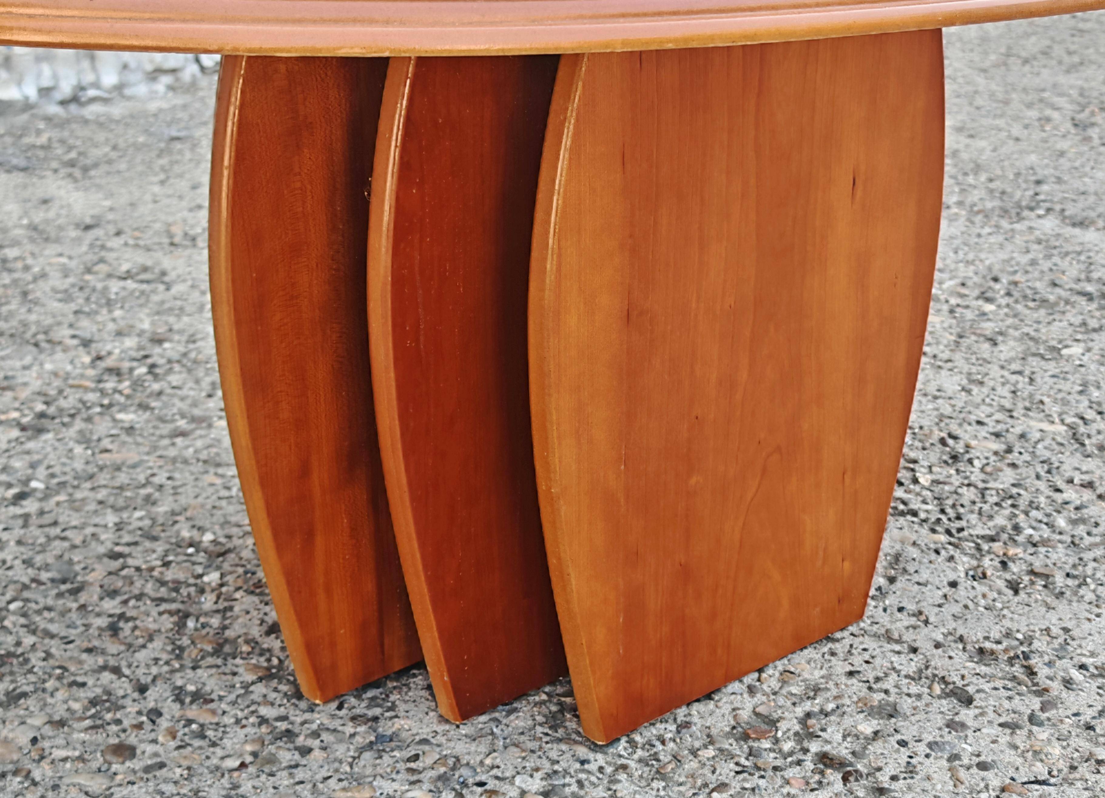 Table basse Mid Century Modern en cerisier avec dessus en granit, Danemark 1970