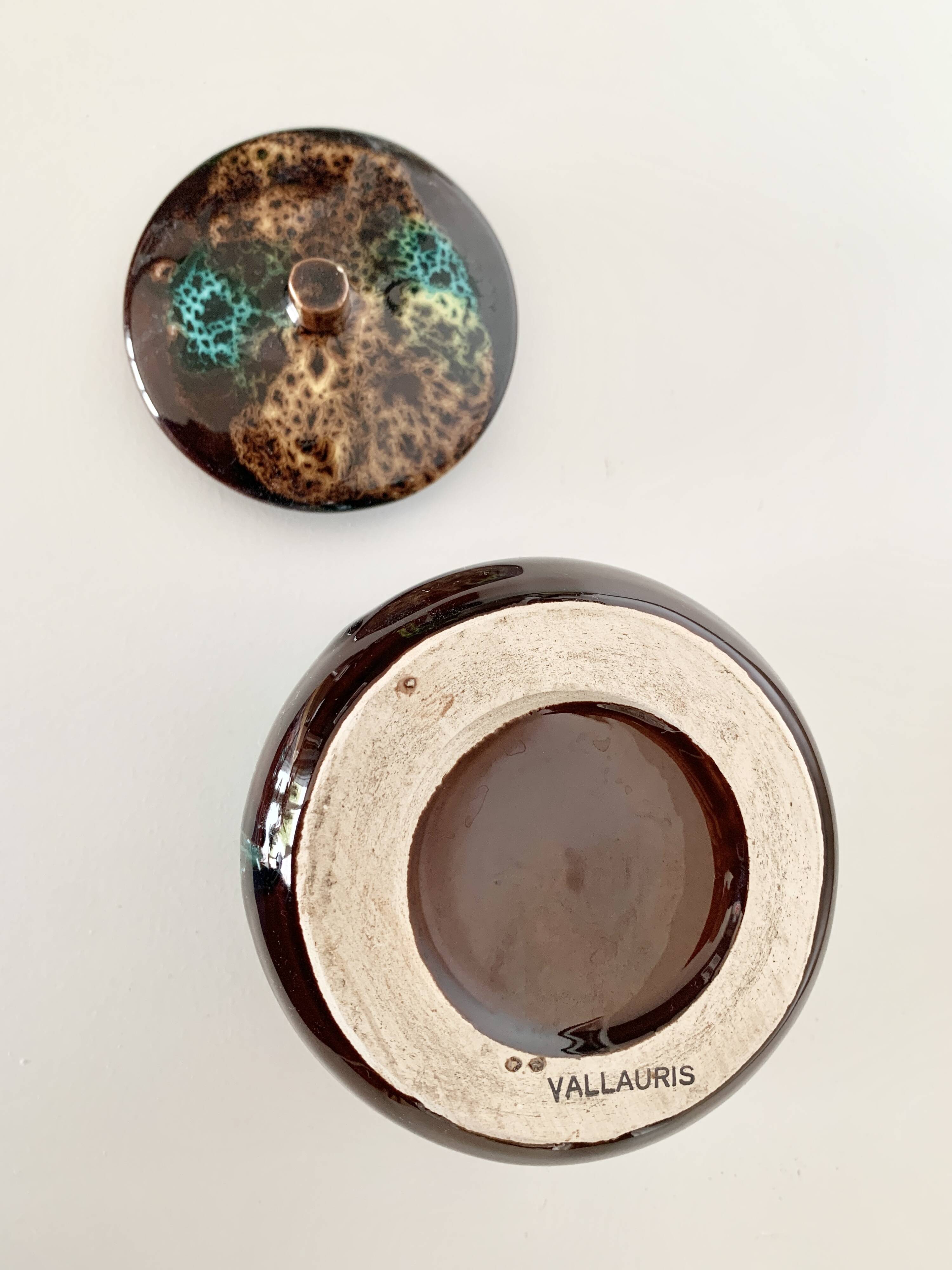 Ceramic covered pot "Lava" Vallauris
