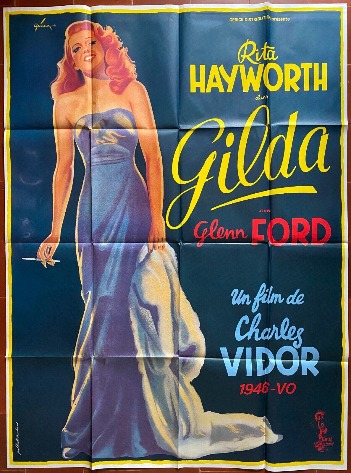 Movie poster "Gilda" Rita Hayworth 120x160cm 1972
