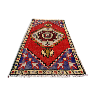 Small Vintage Turkish Rug 97x54 cm, Short Runner, Tribal, Shabby Chic