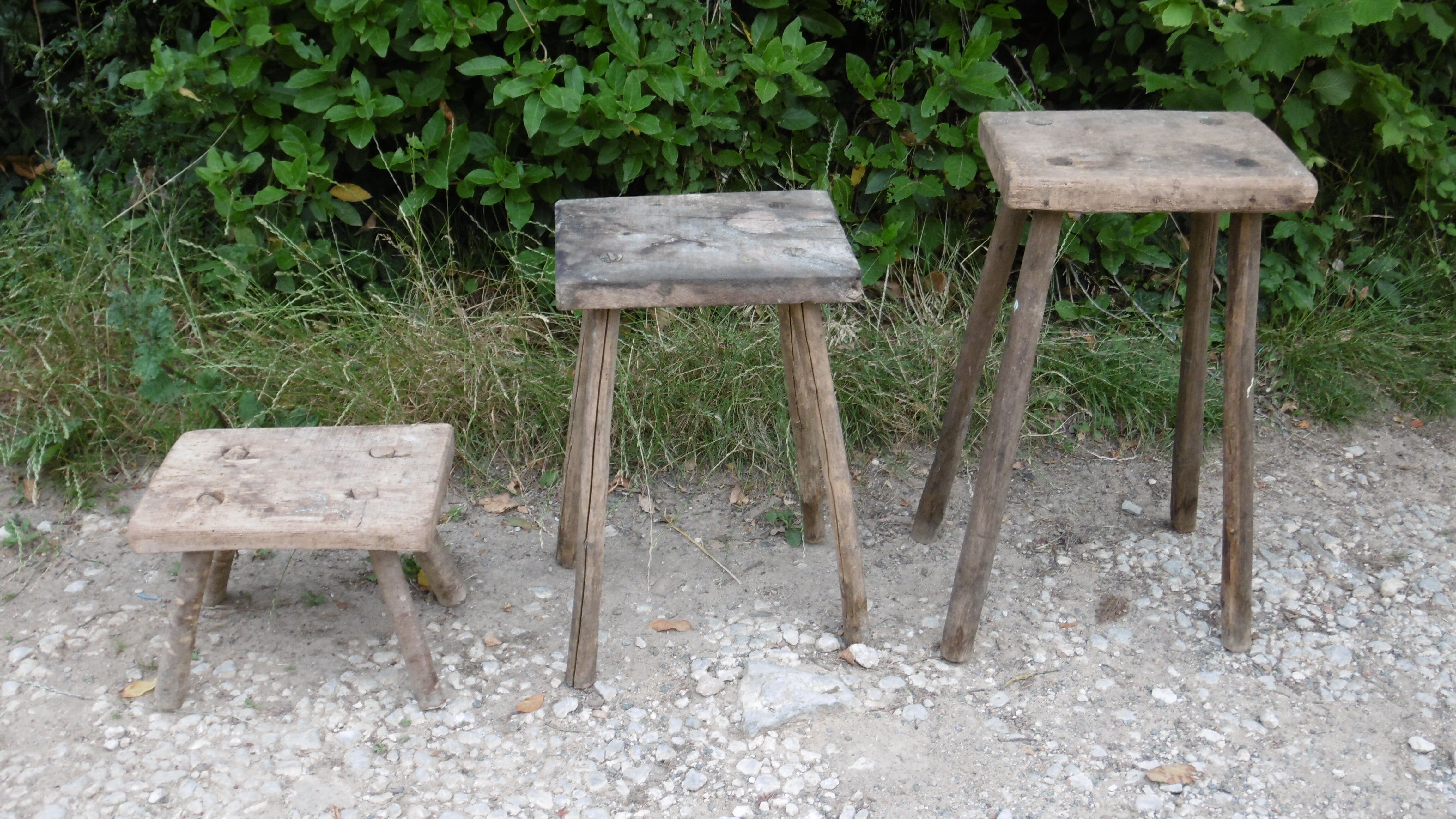 Rustic solid wood stool