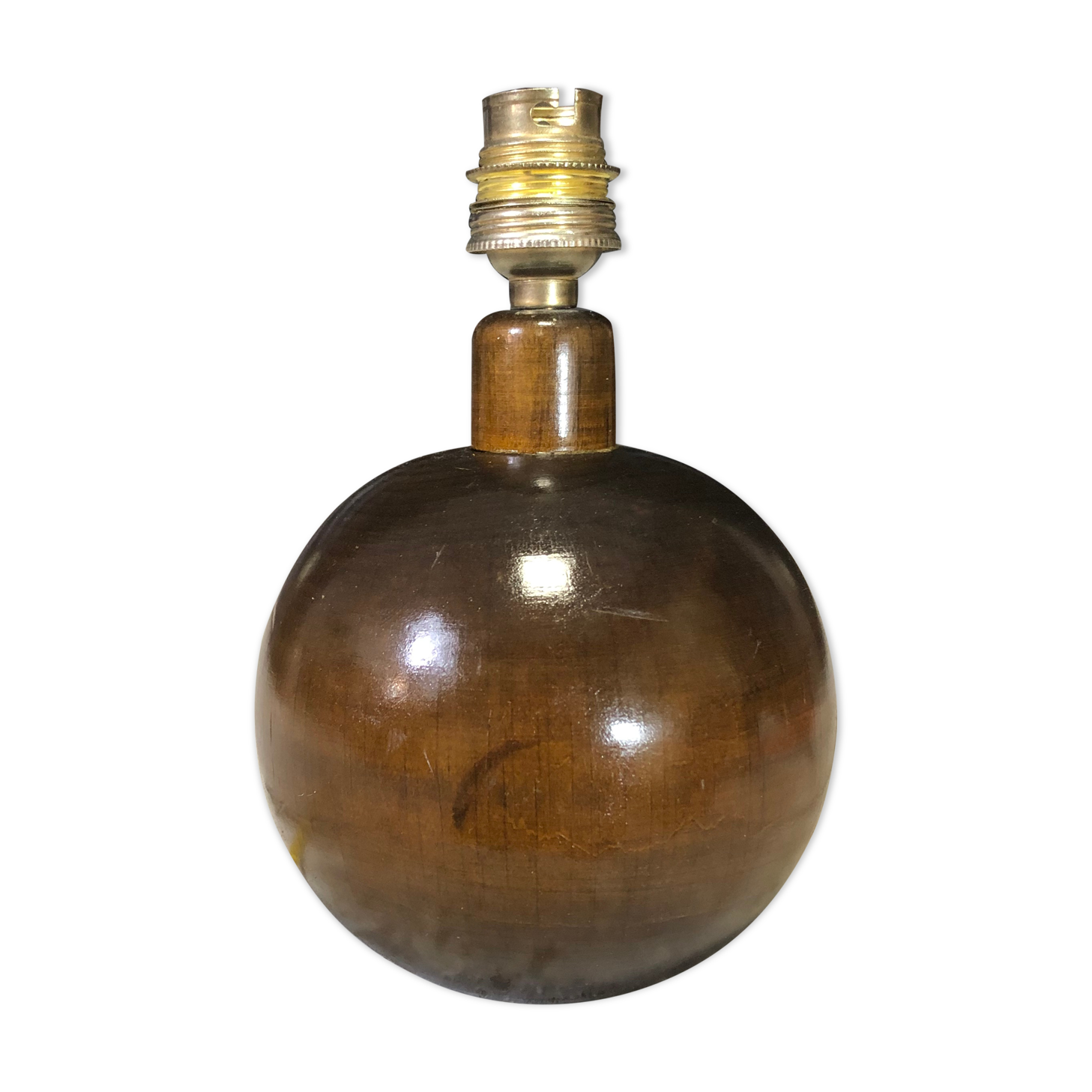 Old wooden ball lamp foot