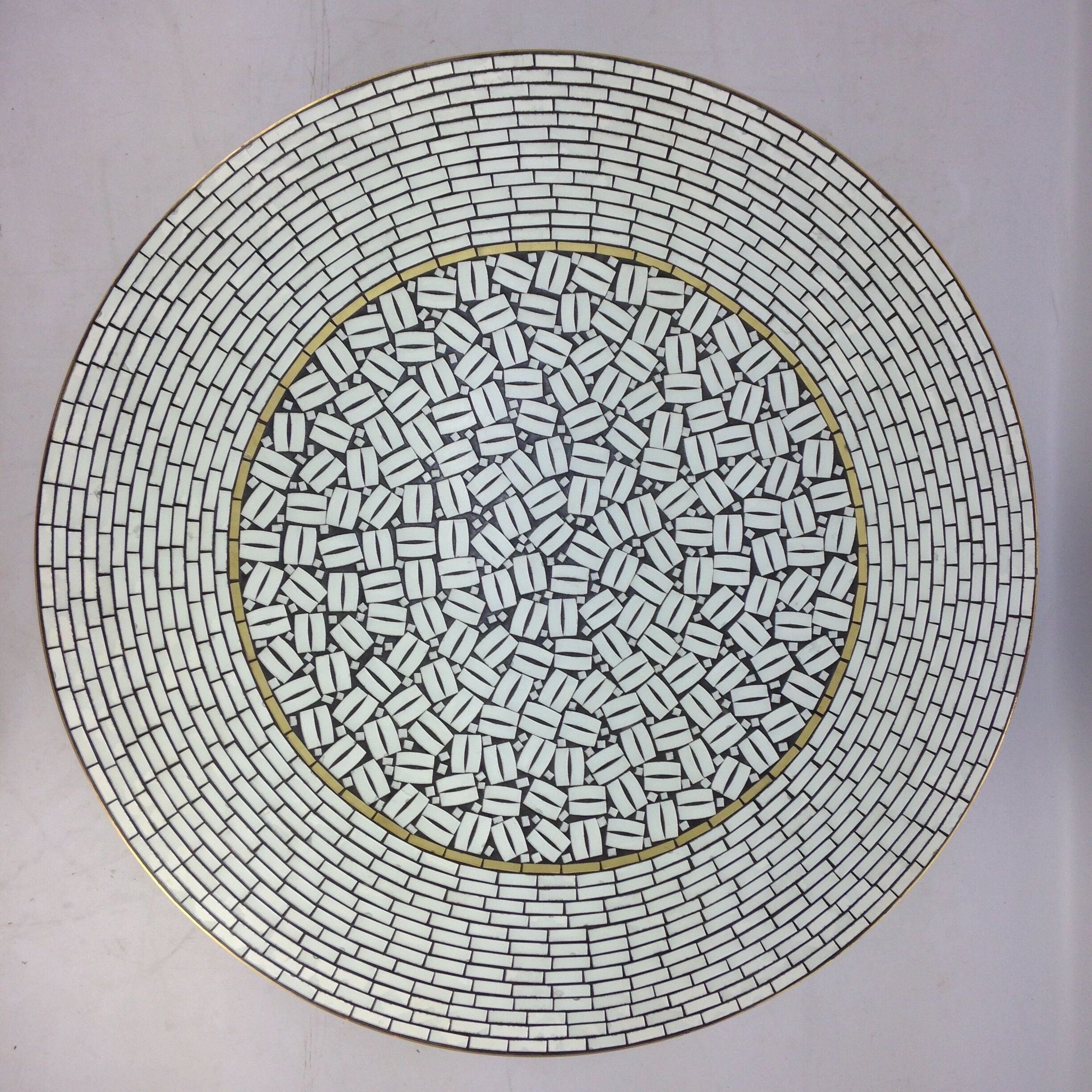 Large Round Mosaic Coffee Table by Berthold Muller, 1950s