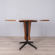 Vintage wooden round table from 1960s designed by Carlo Ratti for Lissoni