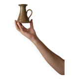 Vintage handheld stoneware candle holder, Scandinavian decorative object