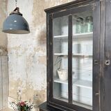 Display cabinet in patinated wood