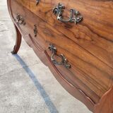 Louis xv style curved chest of drawers in mahogany