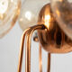 Chandelier in patinated copper and bubble glass produced by elmed, poland, 1970s