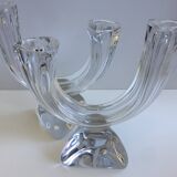 Pair large candlesticks crystal candlesticks cristallerie de lorraine