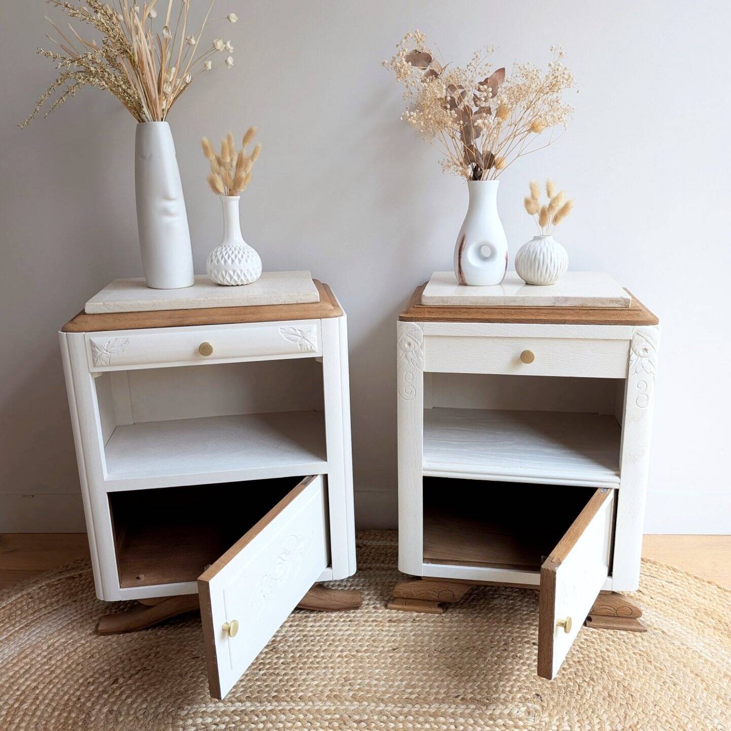 Pair of revisited 1930s bedside tables