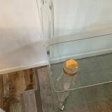 Hollywood Regency Lucite and Brass Rolling Bar