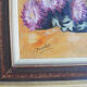 Oil on wood framed and signed Henri Merlet: flowers in vase