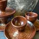 Four pyrite stoneware shells