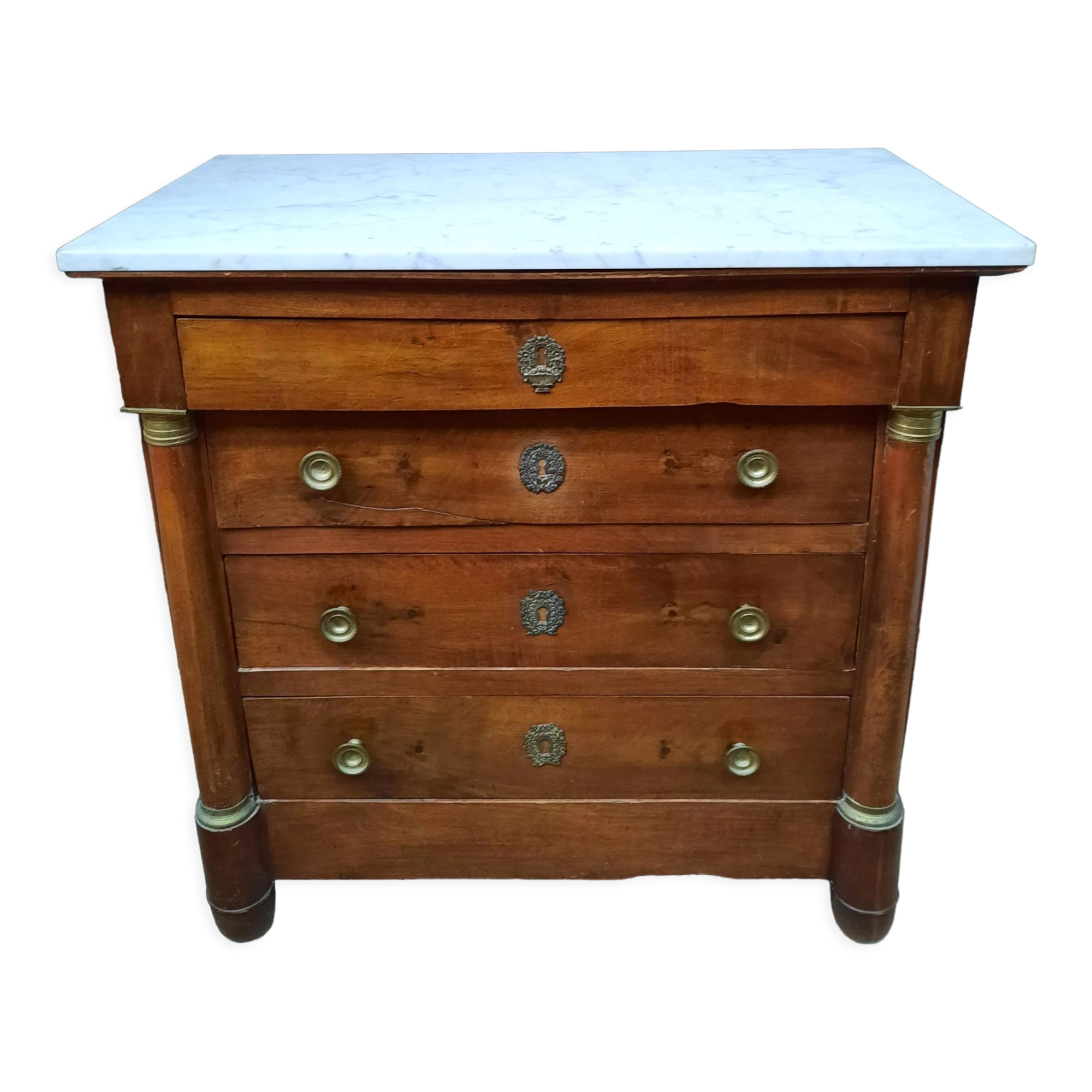 Commode empire à demi colonne