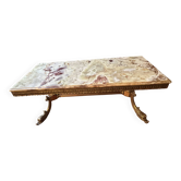 Table basse en onyx et laiton