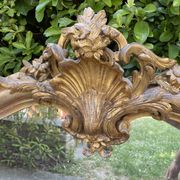 Old Louis XV style mirror in wood and gilded stucco. Napoleon III