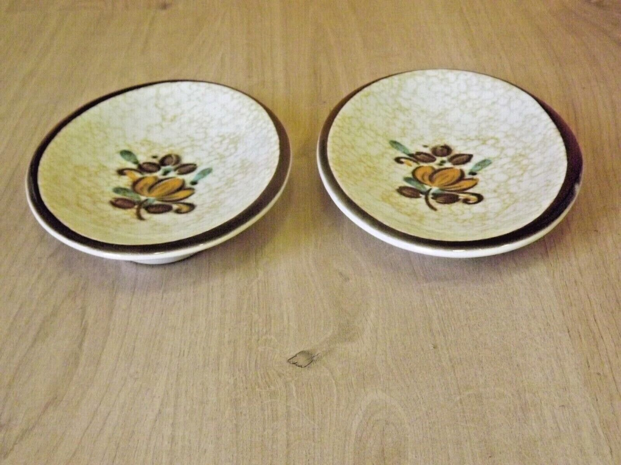 Vintage Boch La Louvière Corfou Collection Paire De Petites Assiettes De Service Ovales