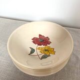 Set of 6 flowered soup plates