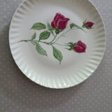 Assiettes plates porcelaine de limoges décor rose candé