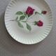 Limoges porcelain flat plates with candé pink decor