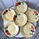 Lot de 6 assiettes plates Digoin Sarreguemines modèle "Ginette" années 30-40
