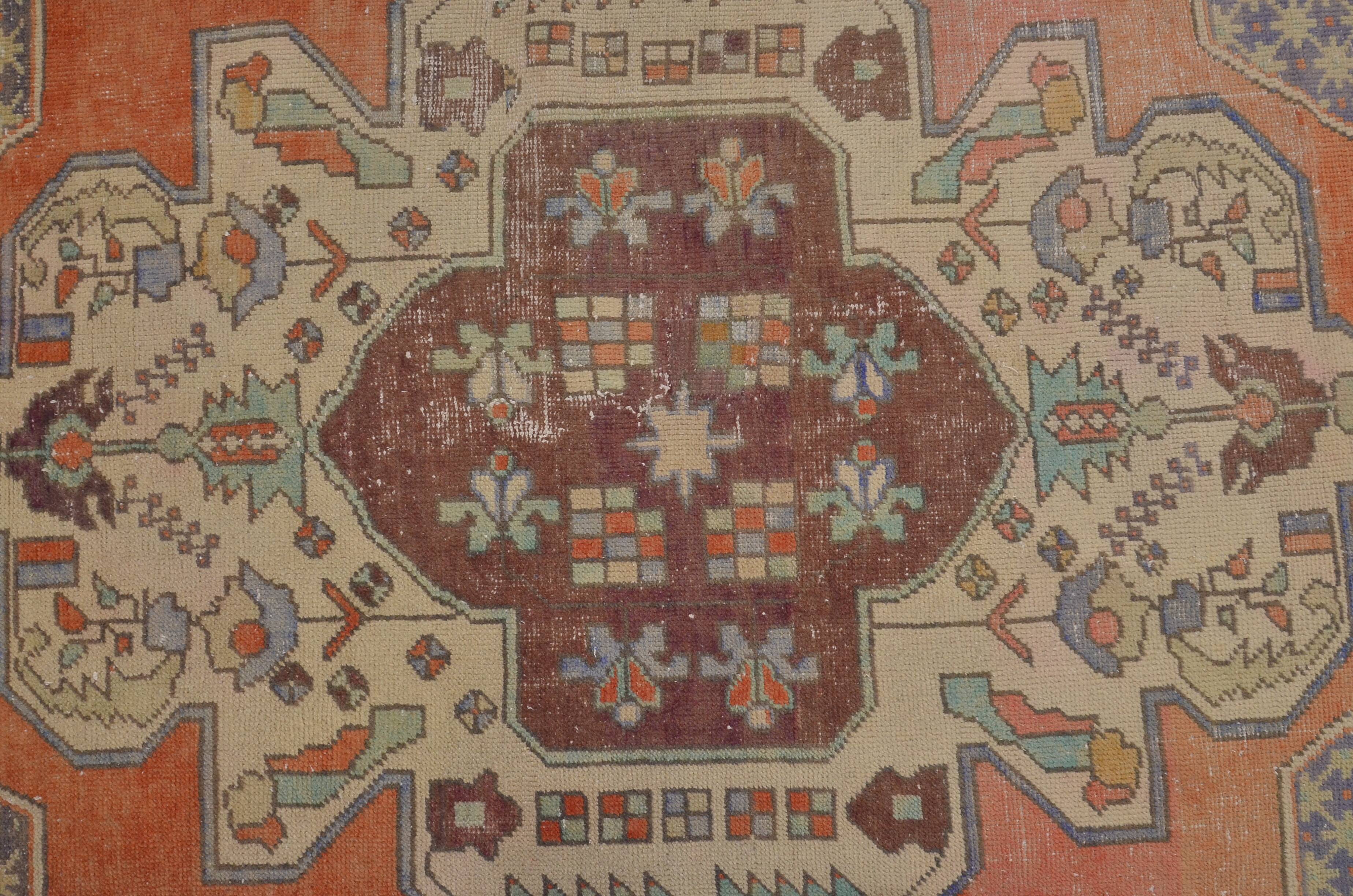Orange & Brown Turkish Vintage Rug sku 2576