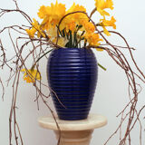 Blue Ceramic Vase - layered ring shape