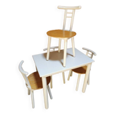 small kitchen table + 4 chairs. Design Vintage Italy 80's