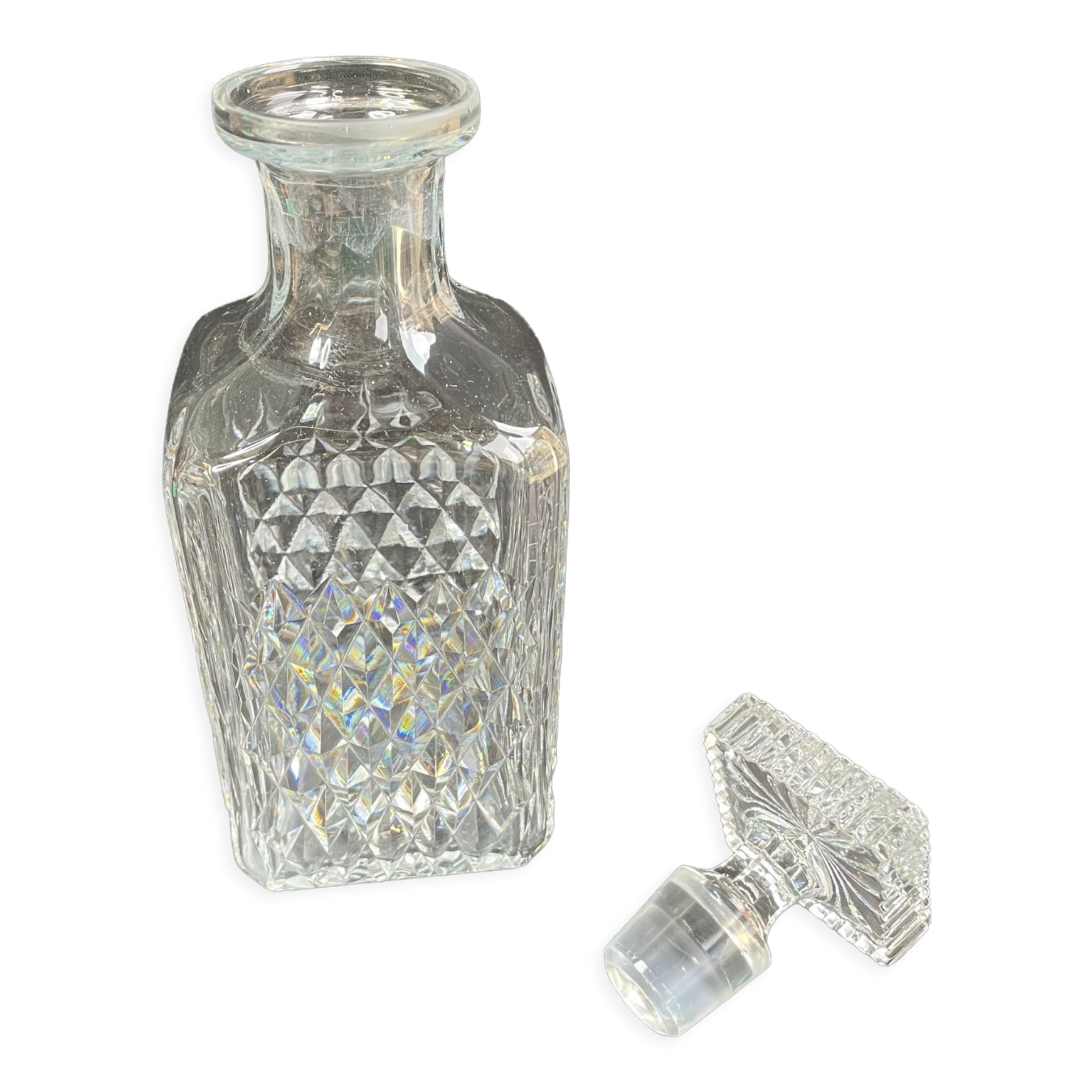 Baccarat - whisky carafe (1) - modern mid-century - cut crystal - model burgos