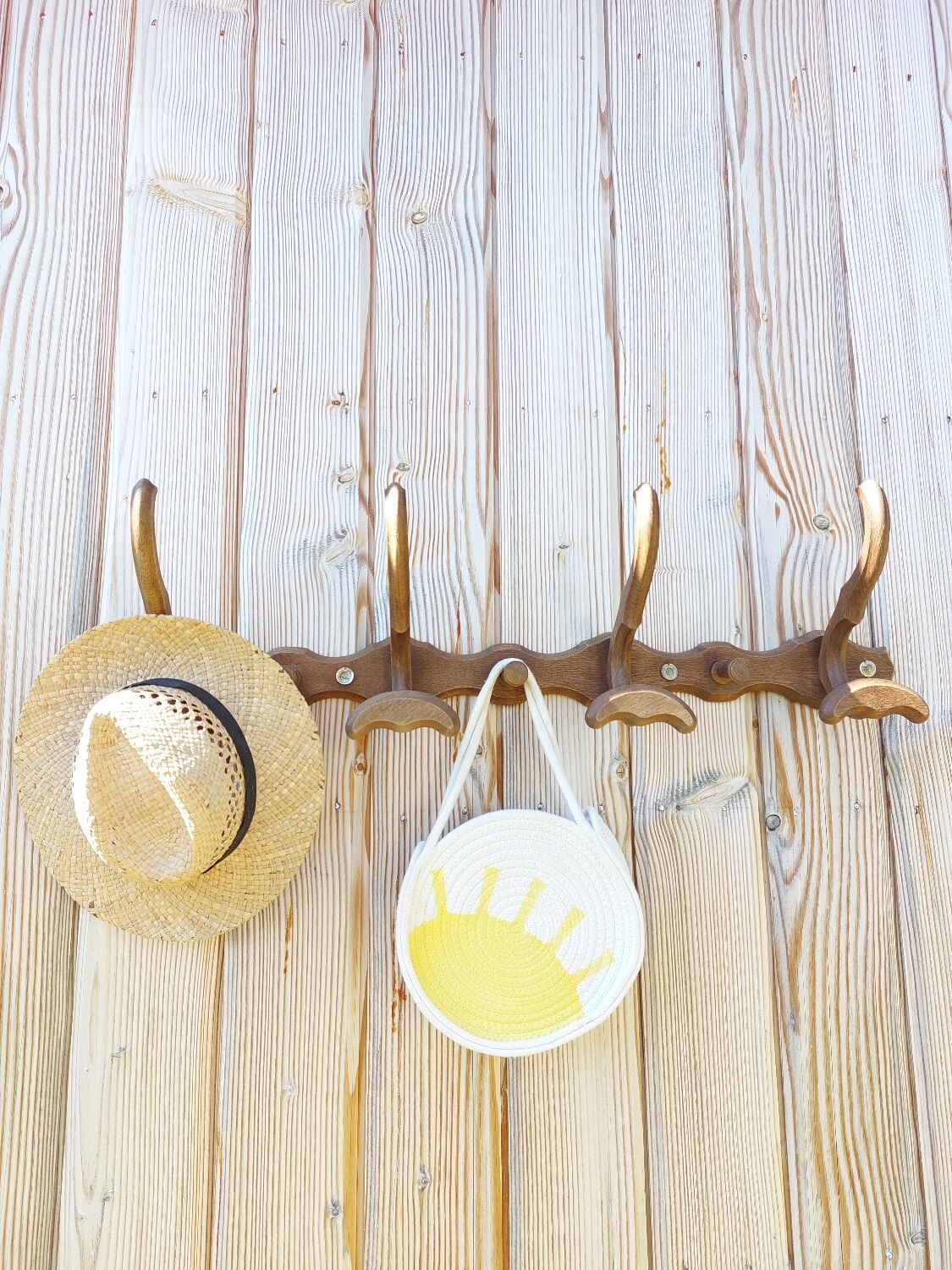 Antique wooden coat rack